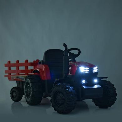 Детский электромобиль Трактор с прицепом, черный (4623EBLR-2)