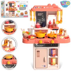 Детская игрушечная кухня 889-258 63-22-45, 5см, мийка-ллється вода механ, звук, свет, посуд, продукти, 43предм, на батарейках