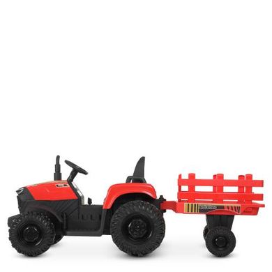 Дитячий електромобіль Трактор з причепом, червоний (4623EBLR-3)