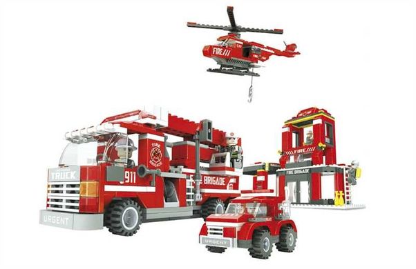 Конструктор AUSINI 21901 пожарная, 697 деталей, в коробці