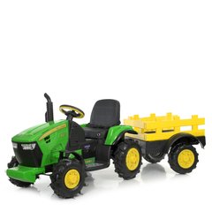 Детский электромобиль Трактор, с прицепом, зеленый (4619ABLR-5)