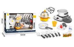 Детская игрушечная кухня BC 9013 18 елементів, звук, підсвічування, яйцеварка, настільна електрична плита, посуд, продукти, в коробці