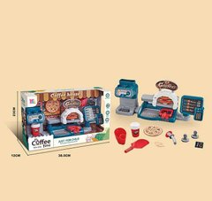 Ігровий набір магазин-супермаркет YQL 35 кавова машина, касовий апарат, піч, піца, бургер, посуд, в коробці