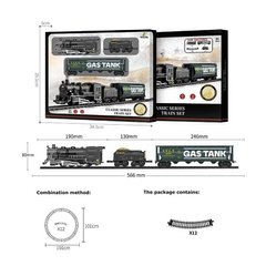 Детская железная дорога 1601 C-2 15 елементів, 2 вантажні вагони, звук, підсвічування, в коробці