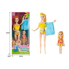 Кукла ST 55669-6 Семья висота 30 см, маленька лялечка, пляжні аксесуари, в коробці