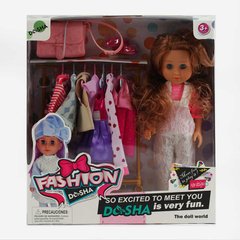 Кукла W 322007 D4, с нарядом, тримач для одягу, гардероб, туфлі, сумочка, висота 32 см, в коробці