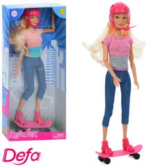 Кукла DEFA 8375 шарнирная, 29см, скейт, шлем, 2 цвета