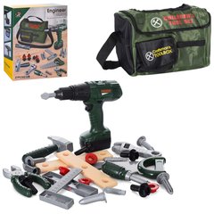 Набор игрушечных инструментов G237 дрель, отвертка, молоток, плоскогубцы, сумка, на бат