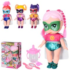 Лялька 3666-97-98-99-101-1 дівчинка-супергерой 29 см, аксесуари, музика, світло