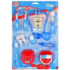 Детский игровой набор доктора KJ813A-12 11 предметов, стетоскоп, шприц, зубная щетка, на листьях