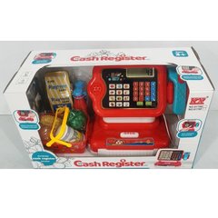 Детский игрушечный кассовый аппарат 6178F 22см, калькулятор, сканер, звук, свет, корзина, продукты, деньги