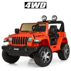 Детский электромобиль Джип Jeep, оранжевый (4176EBLR-7)