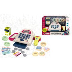 Детский игрушечный кассовый аппарат SK53C 25-8-14см, калькулятор, сканер, звук, свет, продукты, деньги