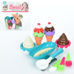 Детские игрушечные продукти XY22-11 морозиво, ложка, тарілки