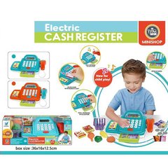 Дитячий іграшковий касовий апарат 66108 2 кольори, калькулятор, підсвічування, звук, кошик з продуктами, гроші, в коробці