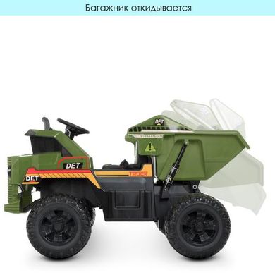 Детский электромобиль Грузовик Самосвал, хаки (4520EBLR-10)