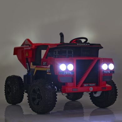 Детский электромобиль Грузовик Самосвал, красный (4520EBLR-3)