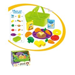 Дитячі іграшкові продукти YH8080 овочі, солодощі, кошик 21см, тарілка