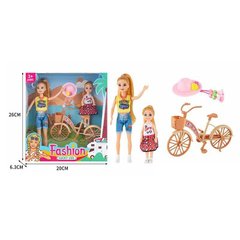 Кукла ST 5612-13 Семья 2 ляльки, велосипед, капелюшок, висота 23 см, в коробці